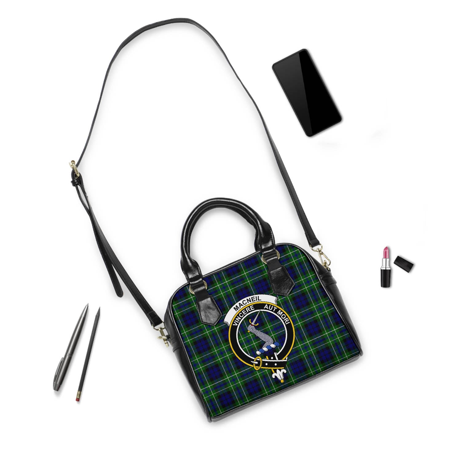 MacNeil of Colonsay Modern Tartan Shoulder Handbags with Family Crest - Tartanvibesclothing