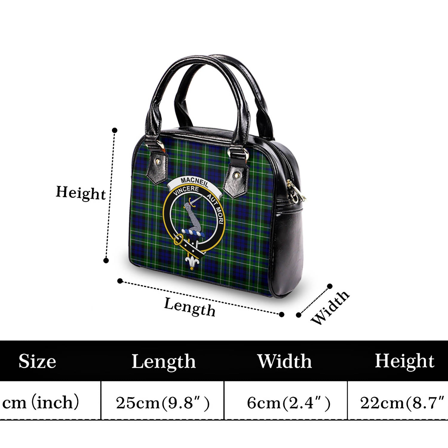 MacNeil of Colonsay Modern Tartan Shoulder Handbags with Family Crest - Tartanvibesclothing