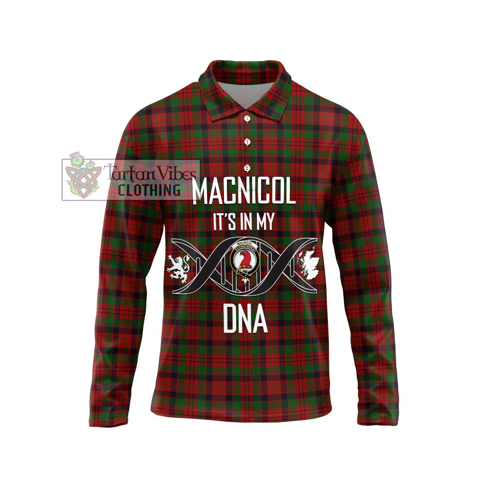 MacNicol (McNicol) Tartan Long Sleeve Polo Shirt with Family Crest DNA In Me Style Unisex - Tartanvibesclothing Shop