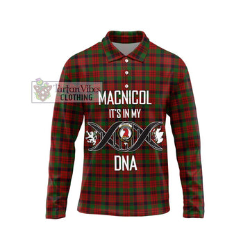 MacNicol (McNicol) Tartan Long Sleeve Polo Shirt with Family Crest DNA In Me Style