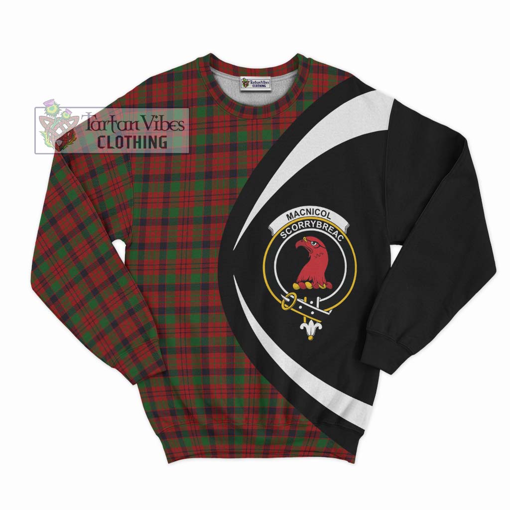 MacNicol (McNicol) Tartan Sweatshirt with Family Crest Circle Style Unisex - Tartan Vibes Clothing