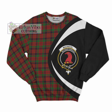 MacNicol (McNicol) Tartan Sweatshirt with Family Crest Circle Style