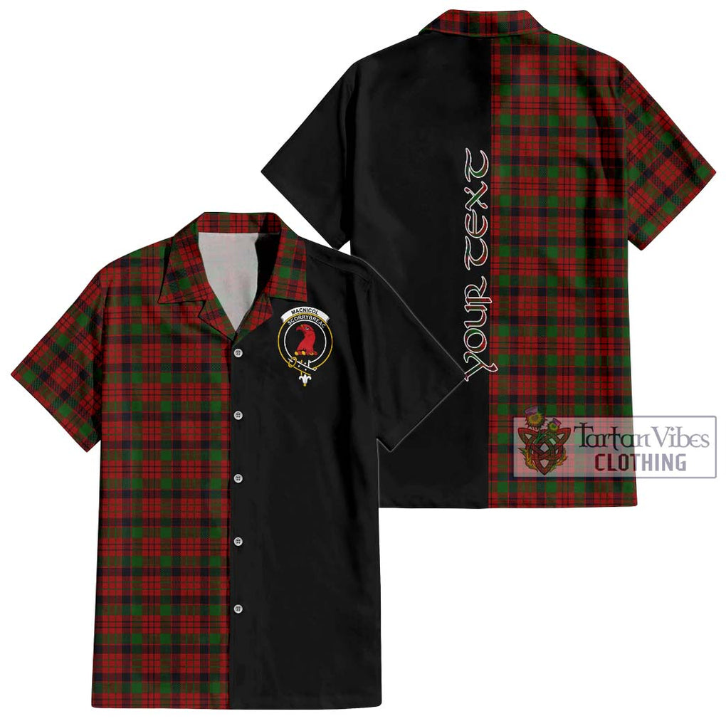 MacNicol (McNicol) Tartan Short Sleeve Button Shirt with Family Crest and Half Of Me Style Kid - Tartanvibesclothing Shop