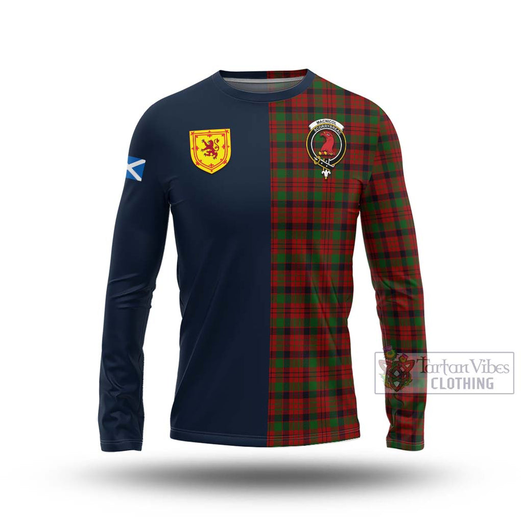 Tartan Vibes Clothing MacNicol Tartan Long Sleeve T-Shirt with Scottish Lion Royal Arm Half Style