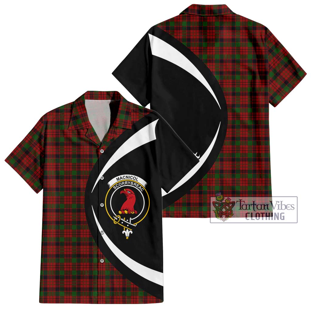 MacNicol (McNicol) Tartan Short Sleeve Button Up with Family Crest Circle Style Kid - Tartan Vibes Clothing