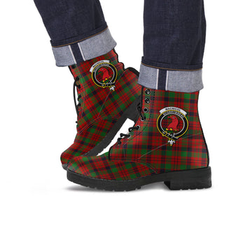 MacNicol (McNicol) Tartan Leather Boots with Family Crest