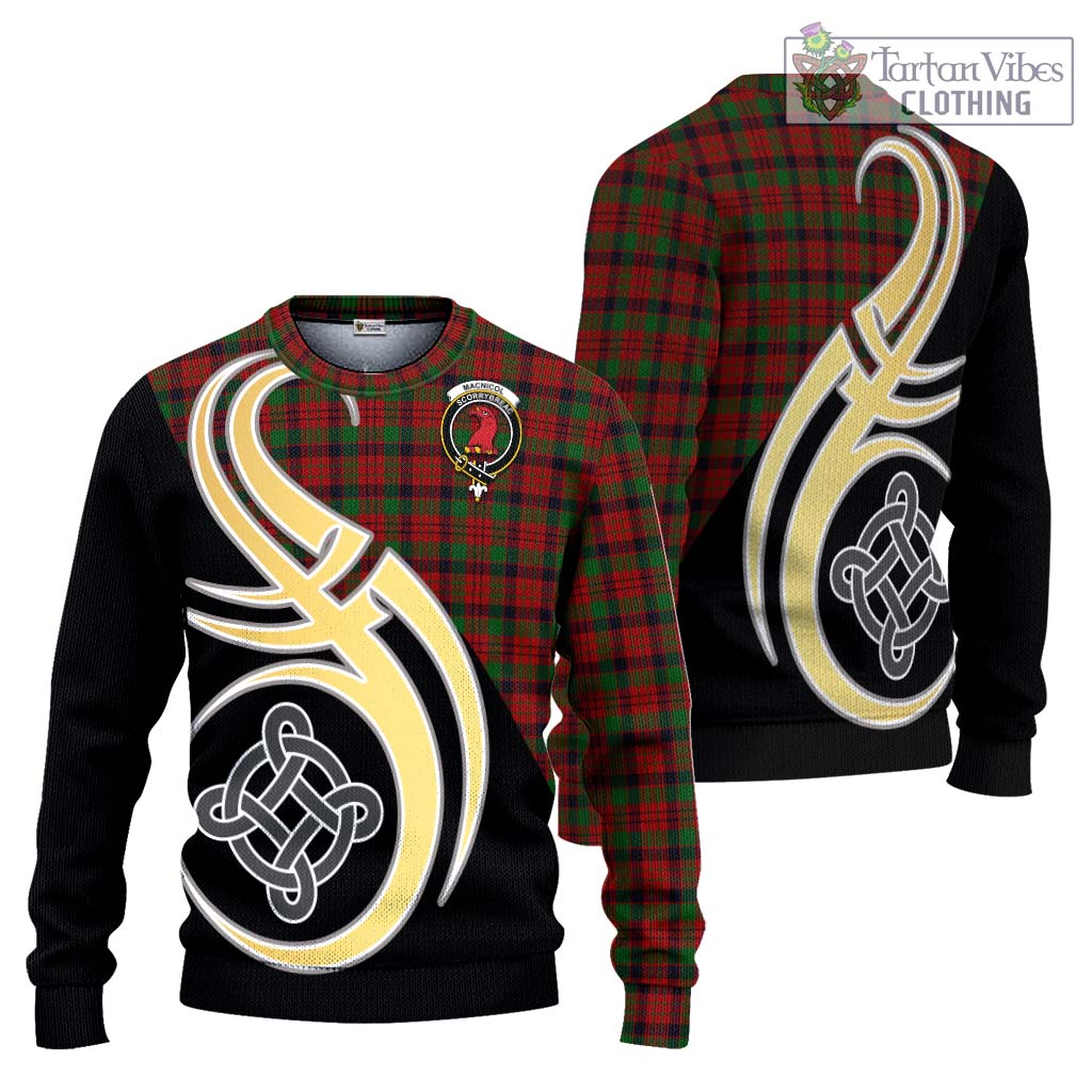 MacNicol (McNicol) Tartan Knitted Sweater with Family Crest and Celtic Symbol Style Unisex - Tartan Vibes Clothing