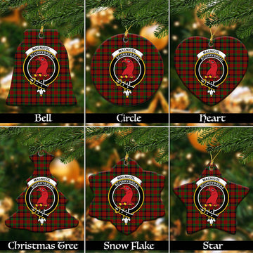 MacNicol (McNicol) Tartan Christmas Ceramic Ornaments with Family Crest