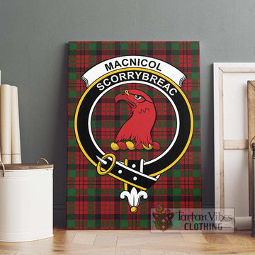 MacNicol (McNicol) Tartan Canvas Print Wall Art with Family Crest