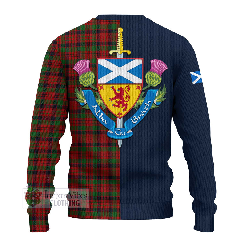 Tartan Vibes Clothing MacNicol Tartan Knitted Sweater with Scottish Lion Royal Arm Half Style