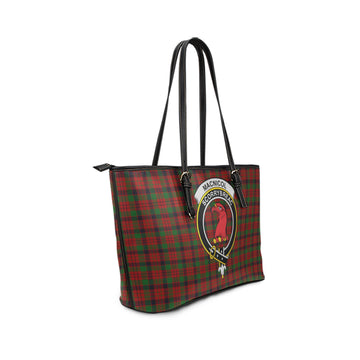 MacNicol (McNicol) Tartan Leather Tote Bag with Family Crest