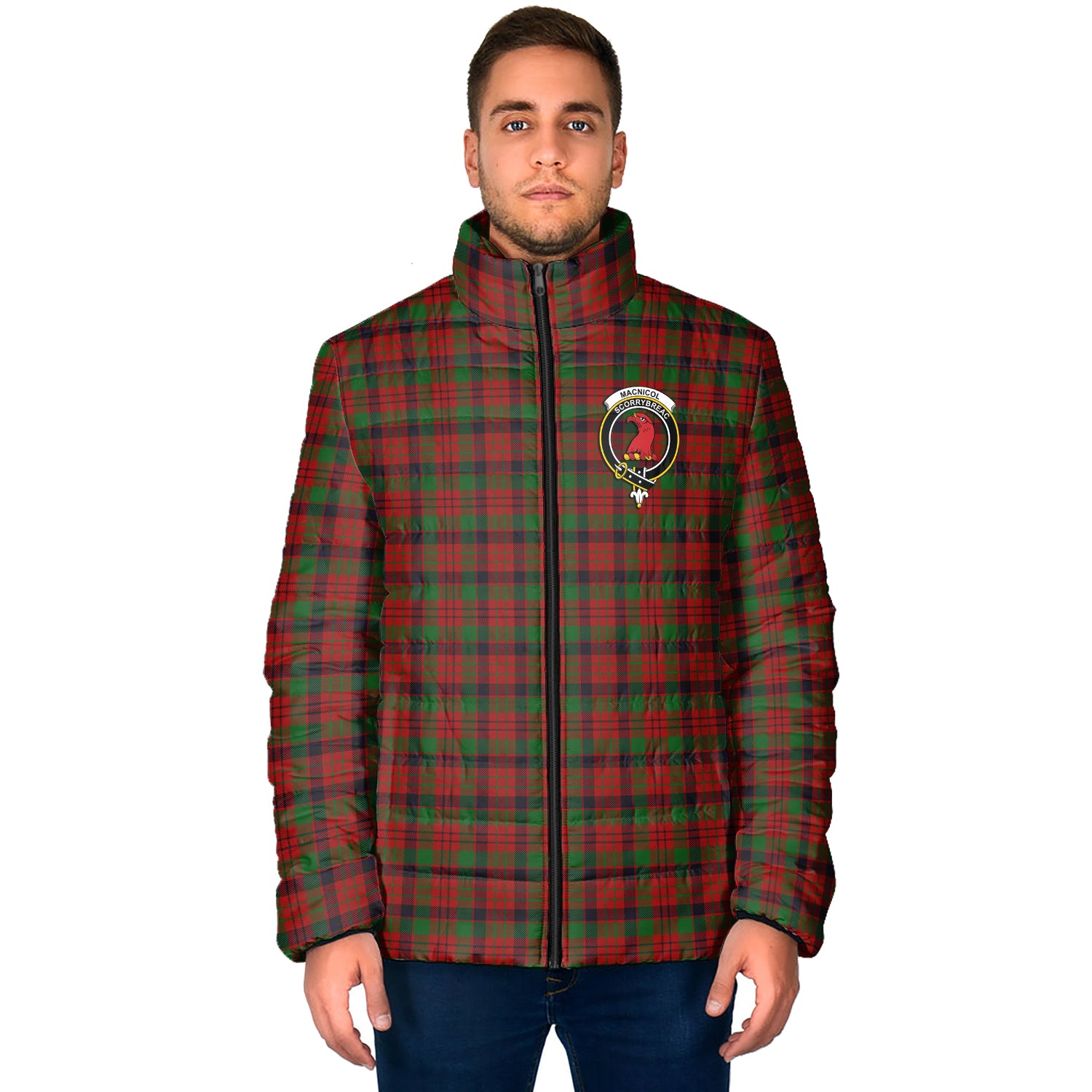 MacNicol (McNicol) Tartan Padded Jacket with Family Crest - Tartan Vibes Clothing