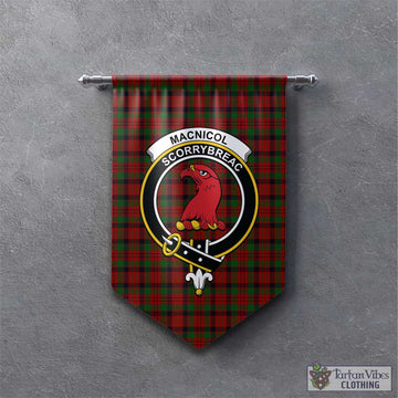 MacNicol (McNicol) Tartan Gonfalon, Tartan Banner with Family Crest