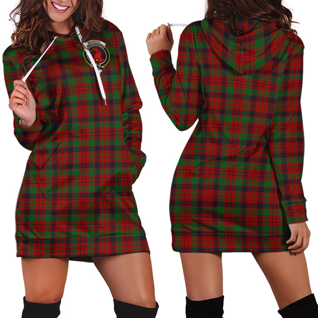 MacNicol (McNicol) Tartan Hoodie Dress with Family Crest - Tartan Vibes Clothing