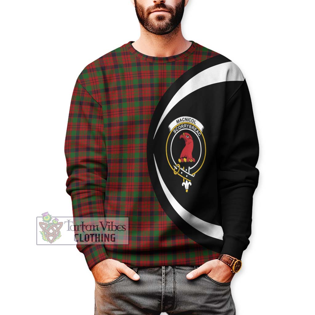 MacNicol (McNicol) Tartan Sweatshirt with Family Crest Circle Style - Tartan Vibes Clothing