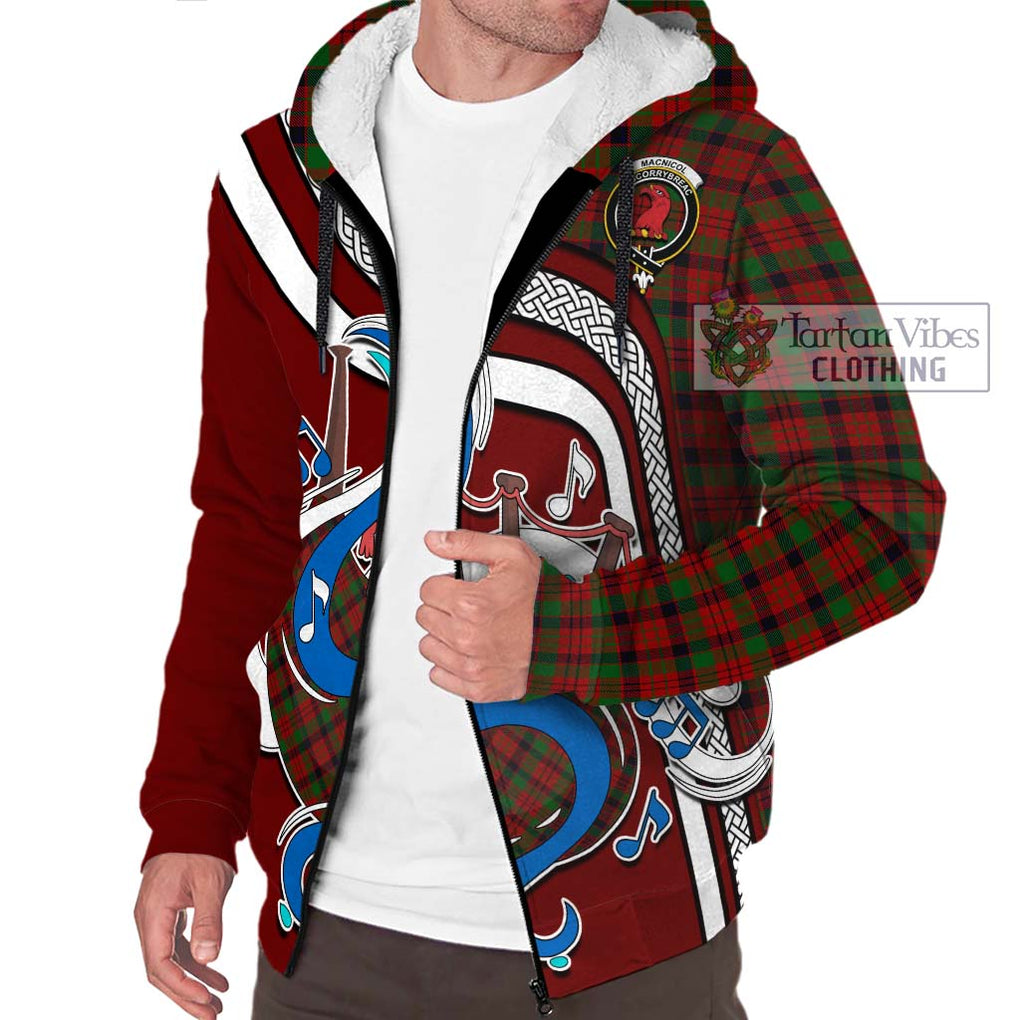 MacNicol (McNicol) Tartan Sherpa Hoodie with Epic Bagpipe Style Unisex - Tartanvibesclothing Shop