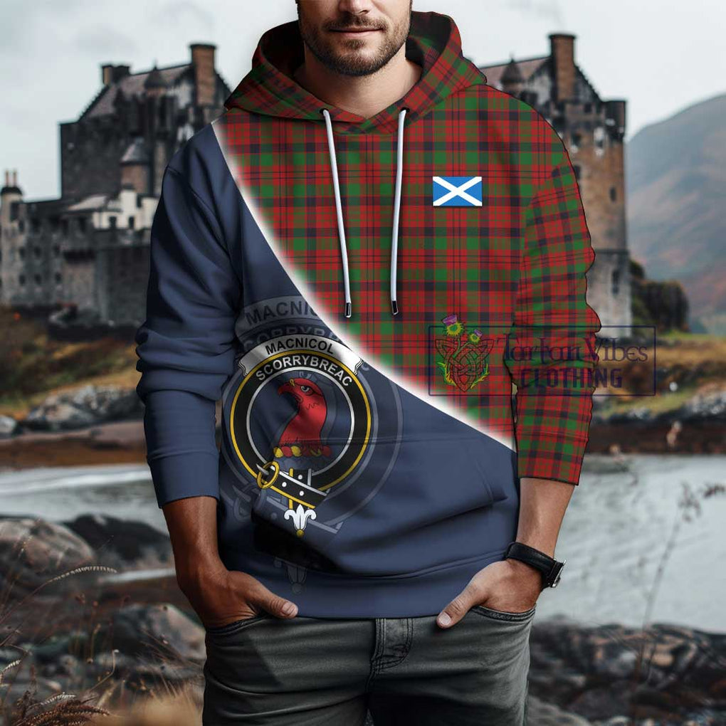 MacNicol (McNicol) Tartan Hoodie with Personalised National Flag and Family Crest Half Style - Tartanvibesclothing Shop