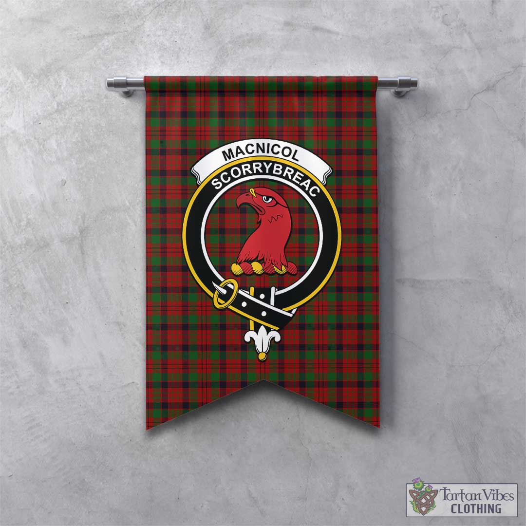 Tartan Vibes Clothing MacNicol Tartan Gonfalon, Tartan Banner with Family Crest