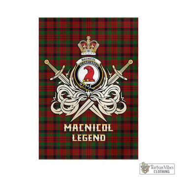 MacNicol (McNicol) Tartan Garden Flag with Clan Crest and the Golden Sword of Courageous Legacy - Tartan Vibes Clothing