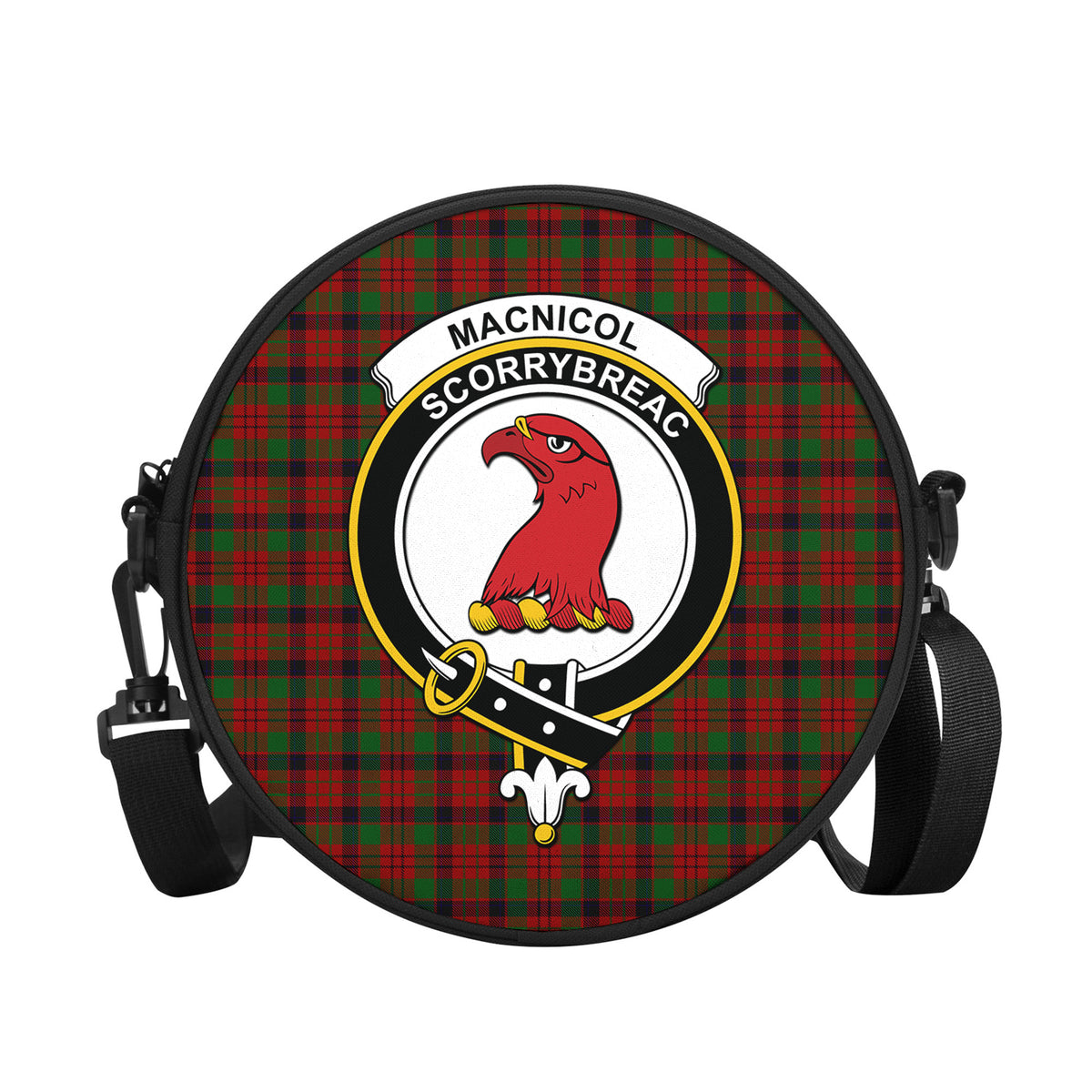 MacNicol (McNicol) Tartan Round Satchel Bags with Family Crest - Tartan Vibes Clothing