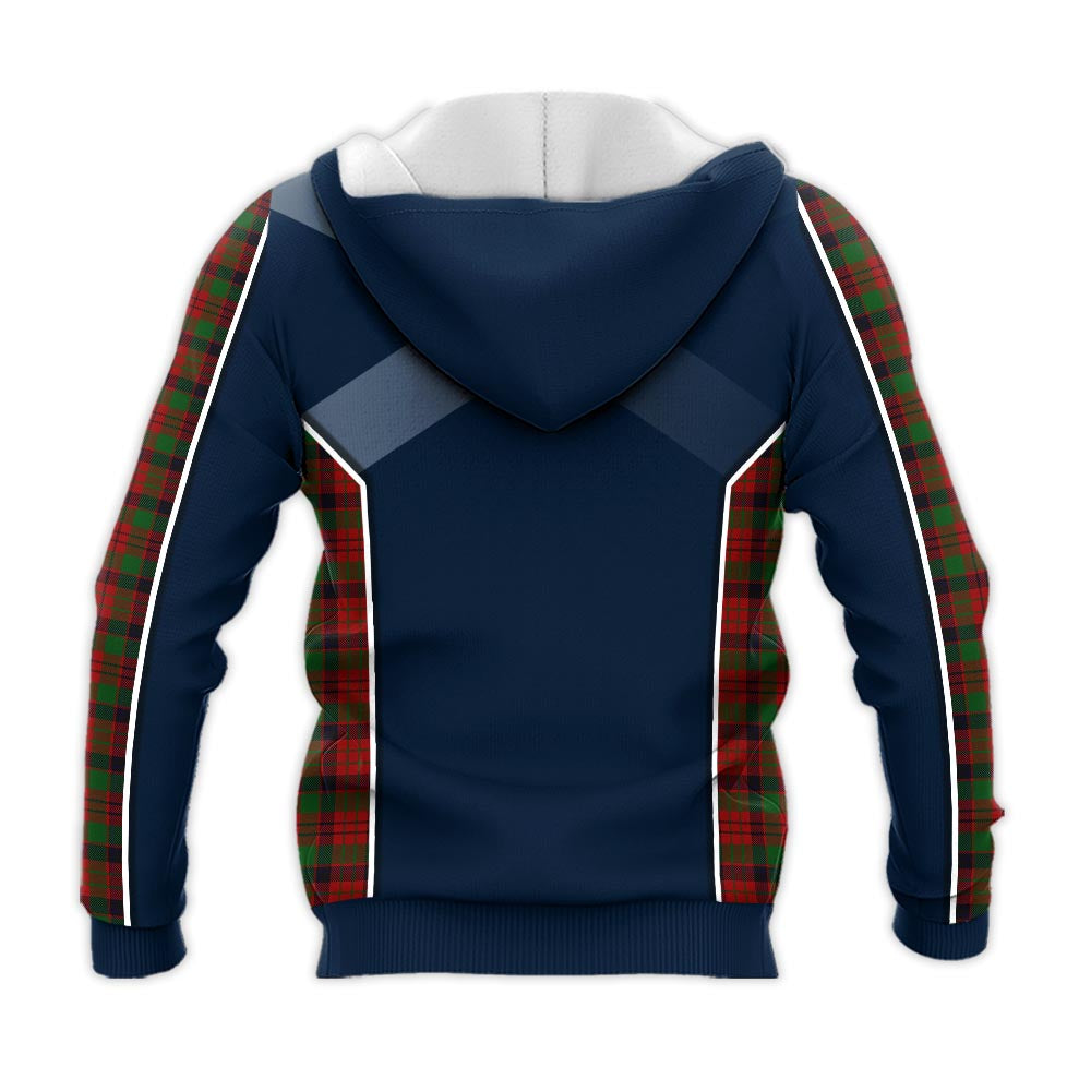 Tartan Vibes Clothing MacNicol Tartan Knitted Hoodie with Family Crest and Scottish Thistle Vibes Sport Style