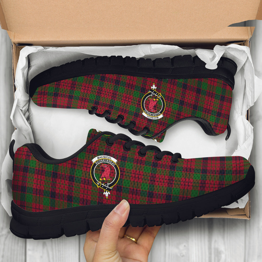 MacNicol (McNicol) Tartan Sneakers with Family Crest - Tartan Vibes Clothing