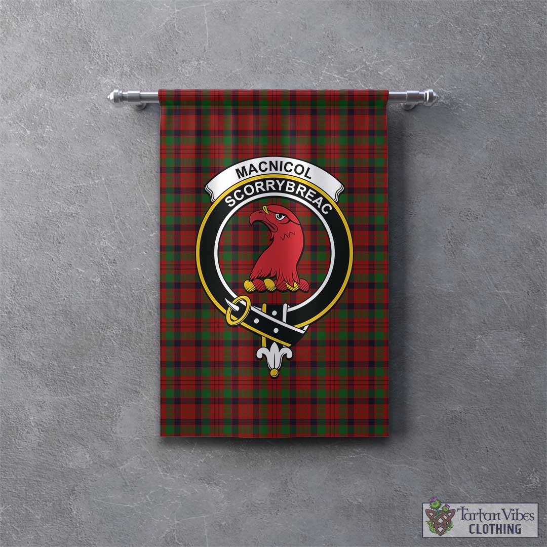 Tartan Vibes Clothing MacNicol Tartan Gonfalon, Tartan Banner with Family Crest