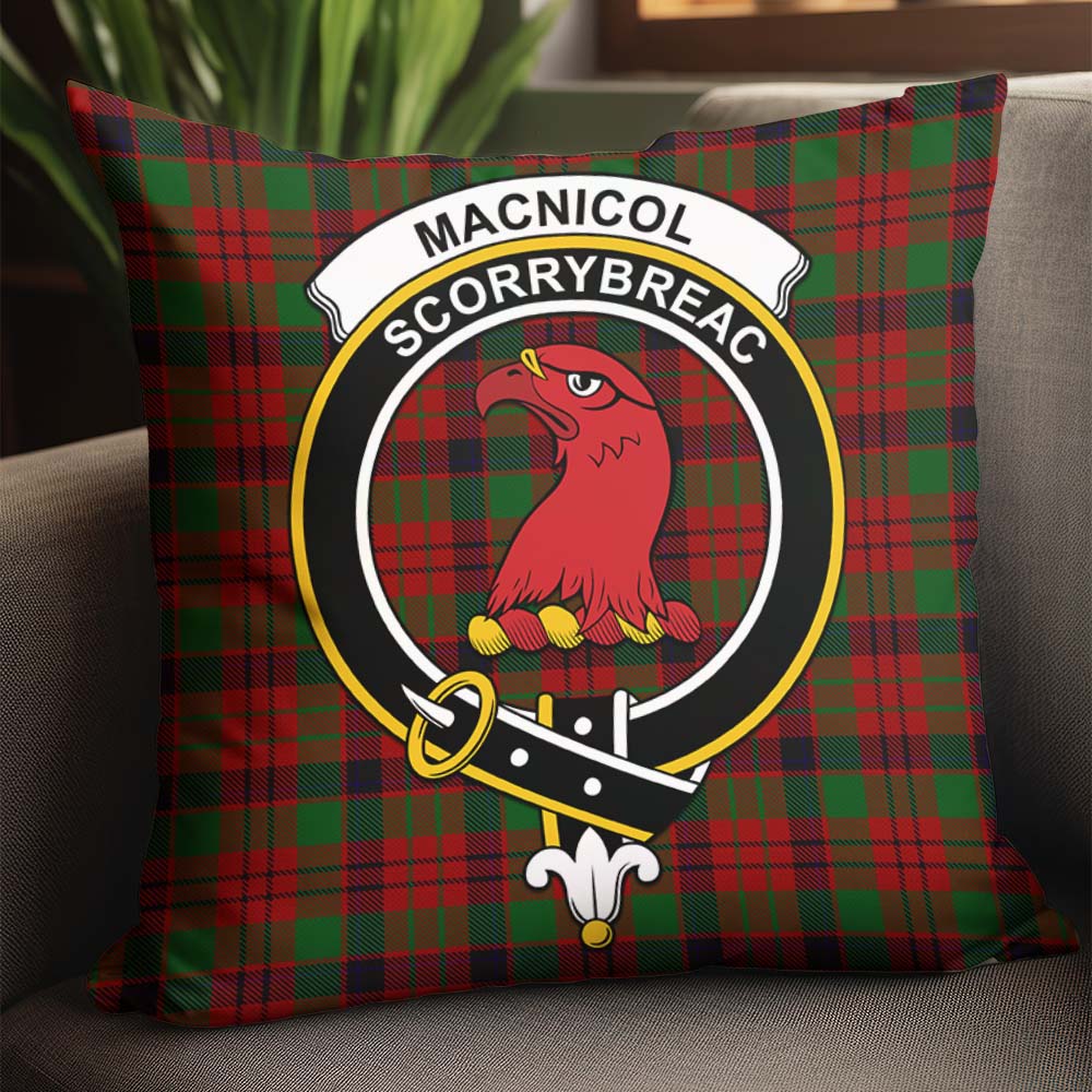 MacNicol Tartan Pillow Cover with Family Crest - Tartanvibesclothing