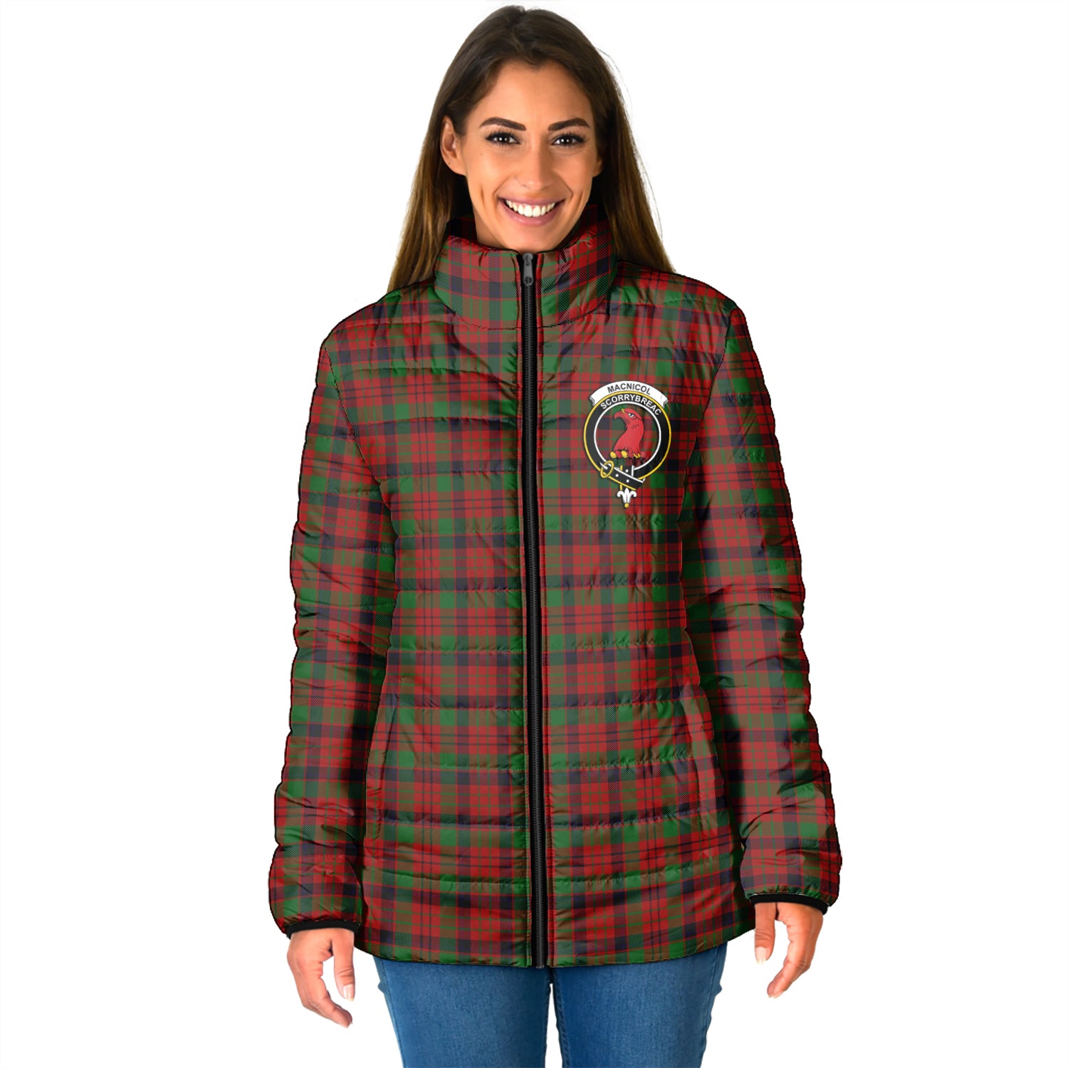 MacNicol (McNicol) Tartan Padded Jacket with Family Crest - Tartan Vibes Clothing