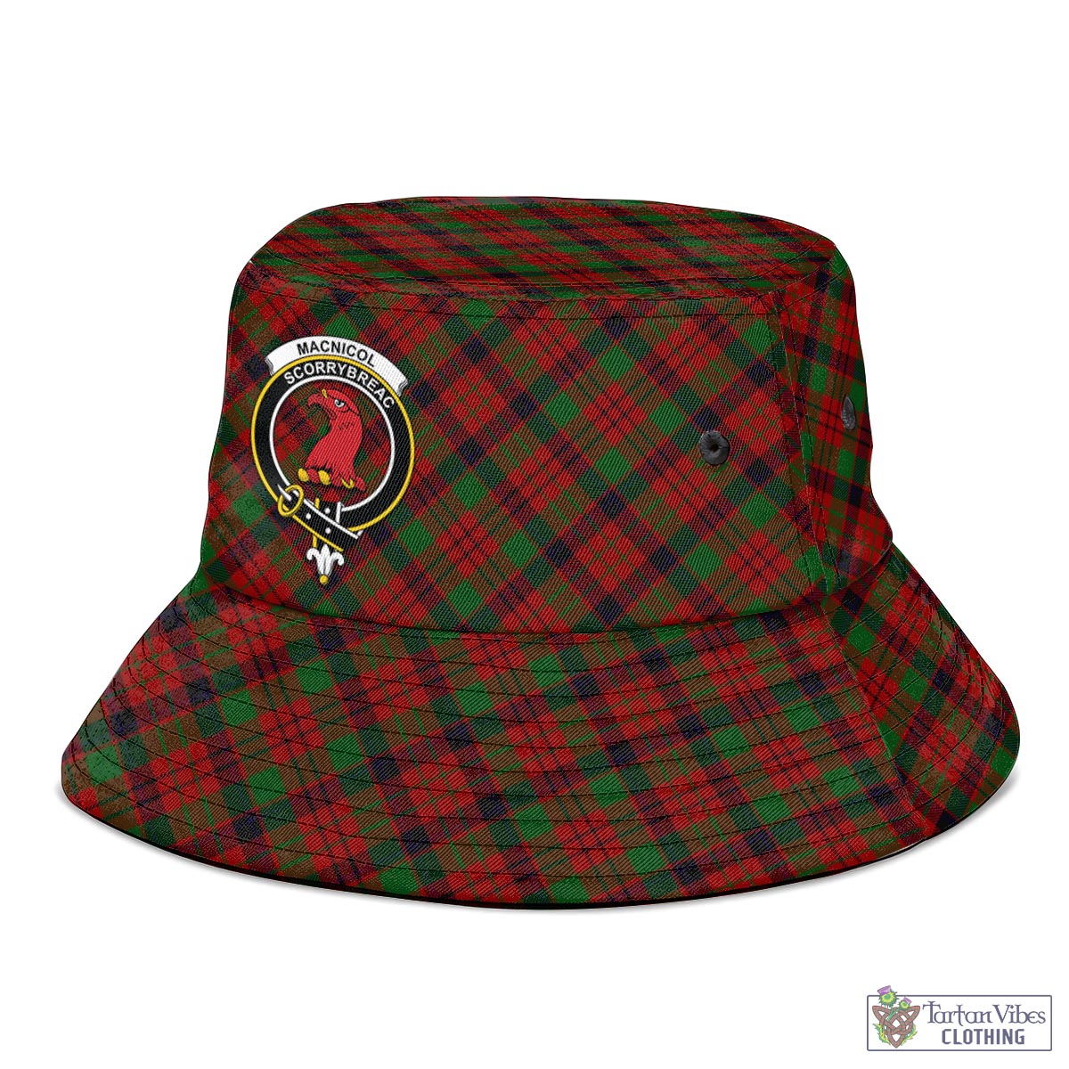 Tartan Vibes Clothing MacNicol Tartan Bucket Hat with Family Crest