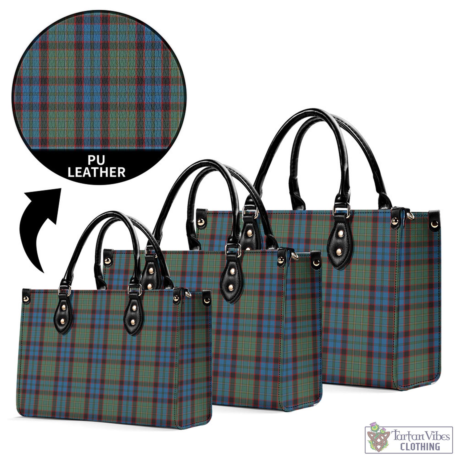 Tartan Vibes Clothing MacNicol Hunting Tartan Luxury Leather Handbags