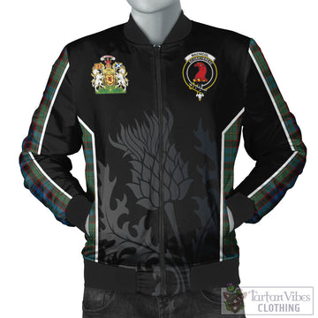 MacNicol Hunting Tartan Bomber Jacket with Family Crest and Scottish Thistle Vibes Sport Style