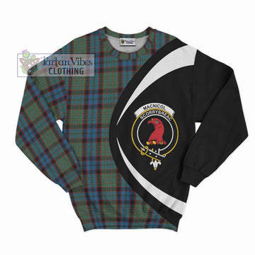 MacNicol Hunting Tartan Sweatshirt with Family Crest Circle Style