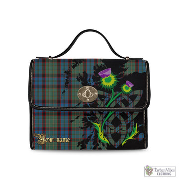 MacNicol Hunting Tartan Waterproof Canvas Bag with Scotland Map and Thistle Celtic Accents