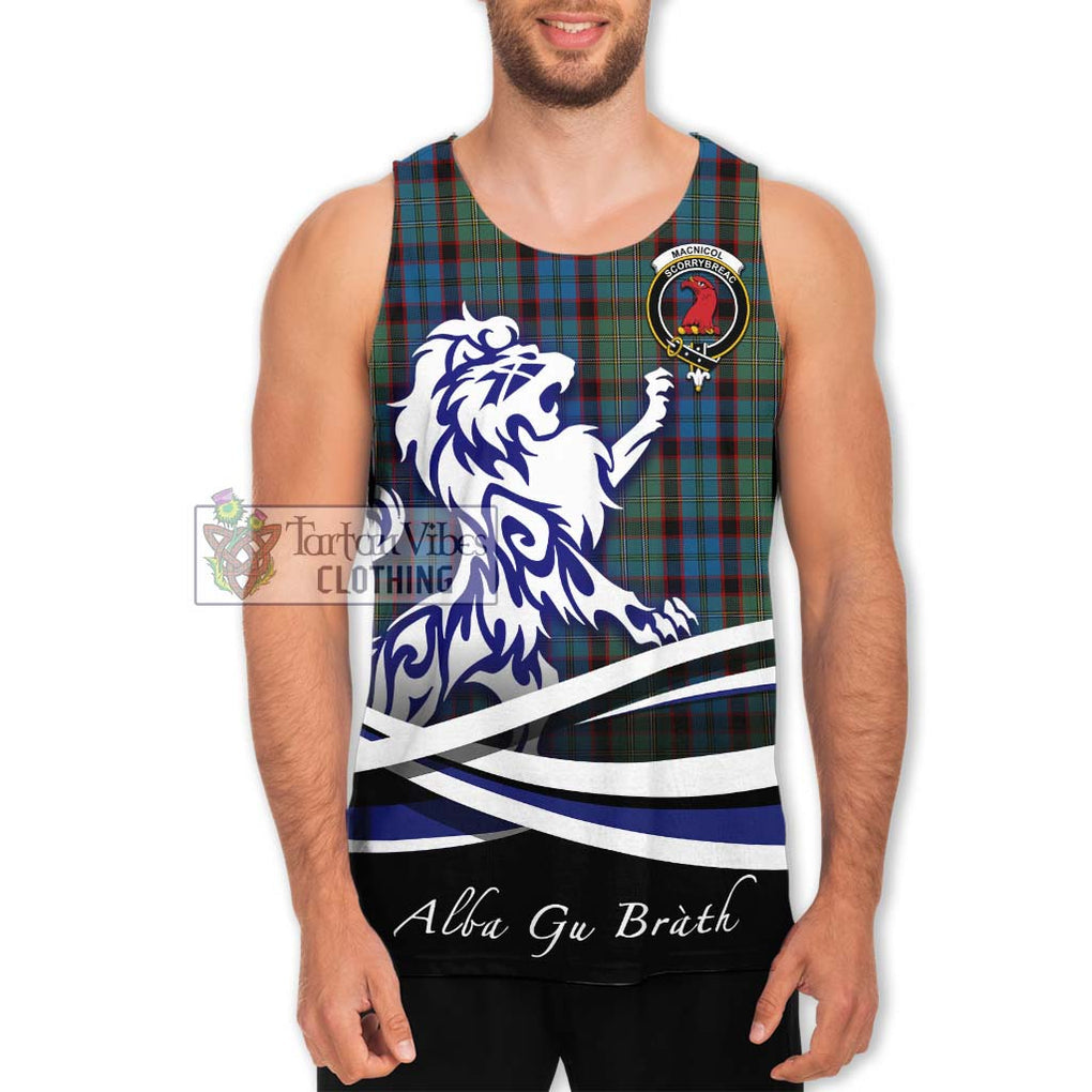 MacNicol Hunting Tartan Men's Tank Top with Alba Gu Brath Regal Lion Emblem Men - Tartanvibesclothing Shop