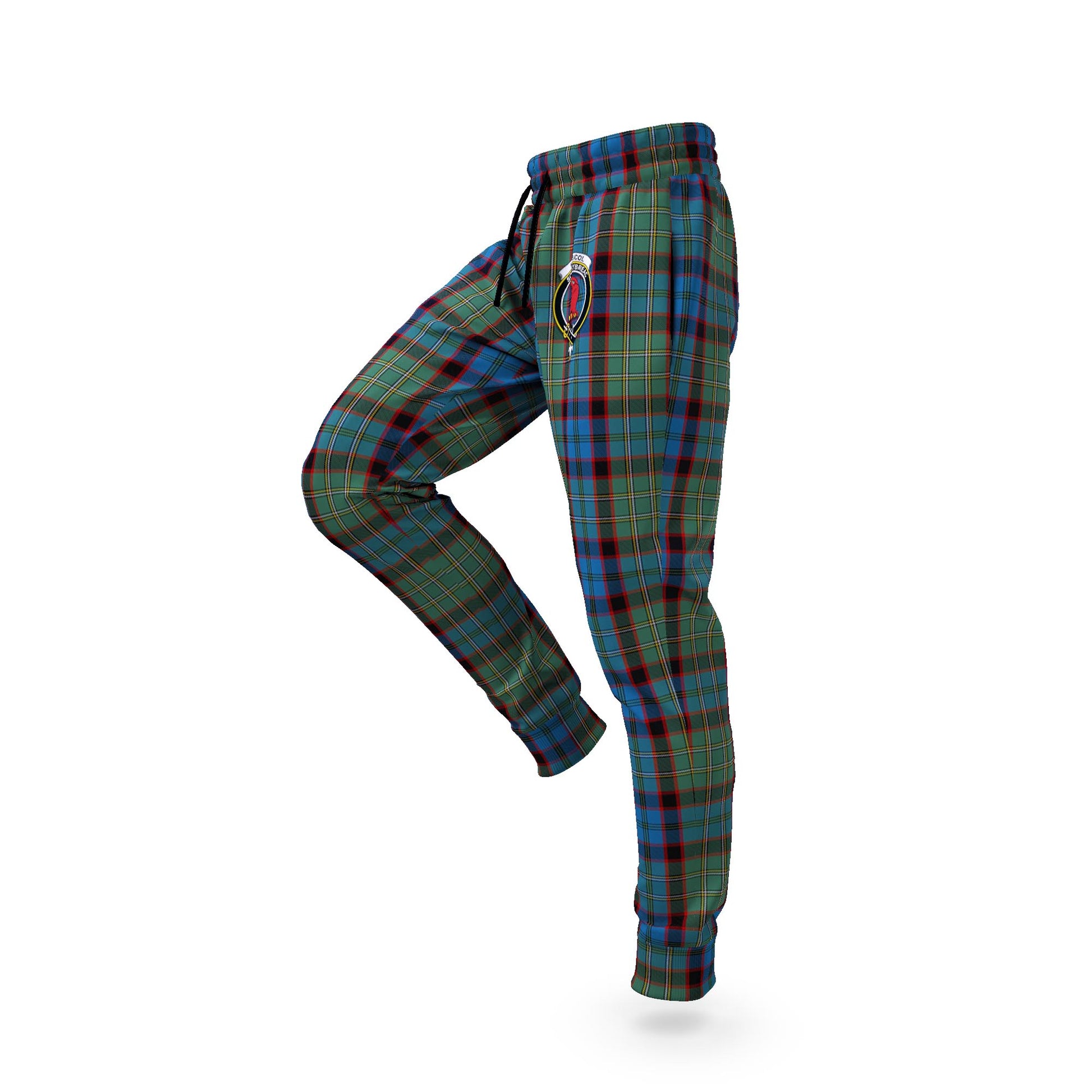 MacNicol Hunting Tartan Joggers Pants with Family Crest S - Tartan Vibes Clothing