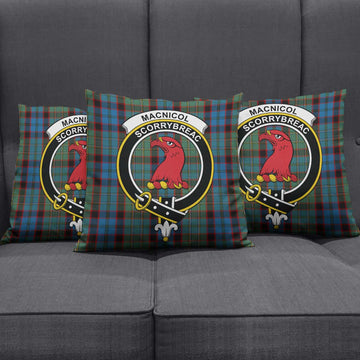 MacNicol Hunting Tartan Pillow Cover with Family Crest