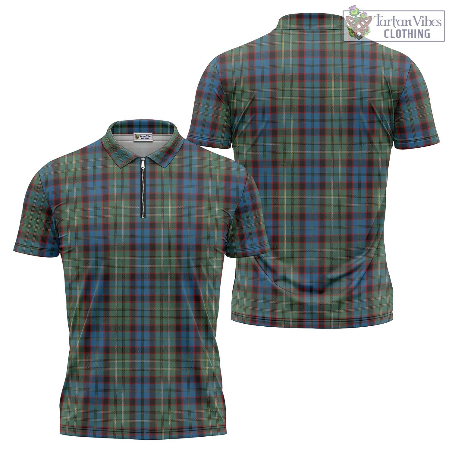 Tartan Vibes Clothing MacNicol Hunting Tartan Zipper Polo Shirt