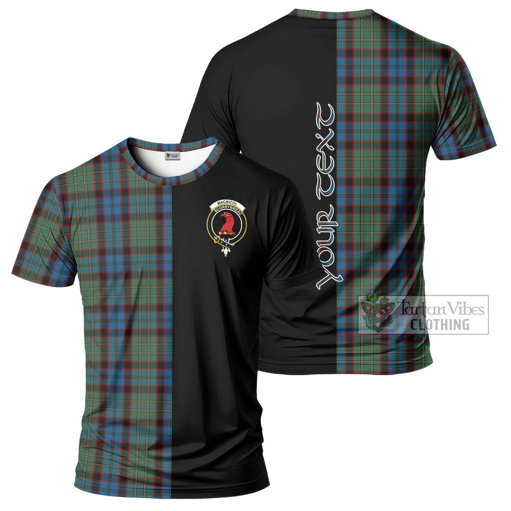 MacNicol Hunting Tartan T-Shirt with Family Crest and Half Of Me Style Kid's Shirt - Tartanvibesclothing Shop