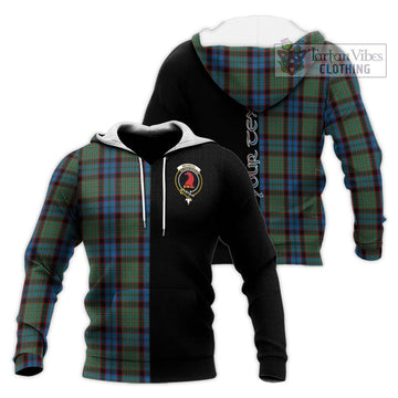 MacNicol Hunting Tartan Knitted Hoodie with Family Crest and Half Of Me Style