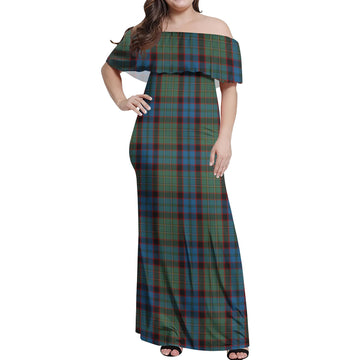 MacNicol Hunting Tartan Off Shoulder Long Dress