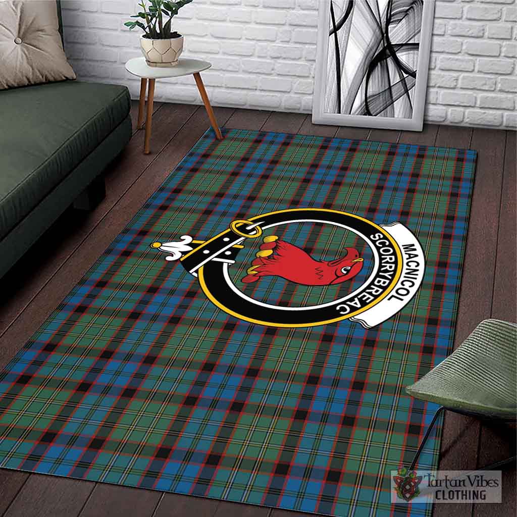 Tartan Vibes Clothing MacNicol Hunting Tartan Area Rug with Family Crest