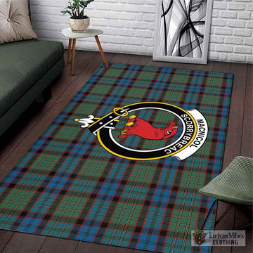 MacNicol Hunting Tartan Area Rug with Family Crest