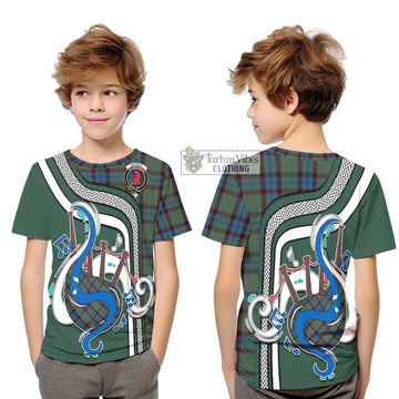 MacNicol Hunting Tartan Kid T-Shirt with Epic Bagpipe Style