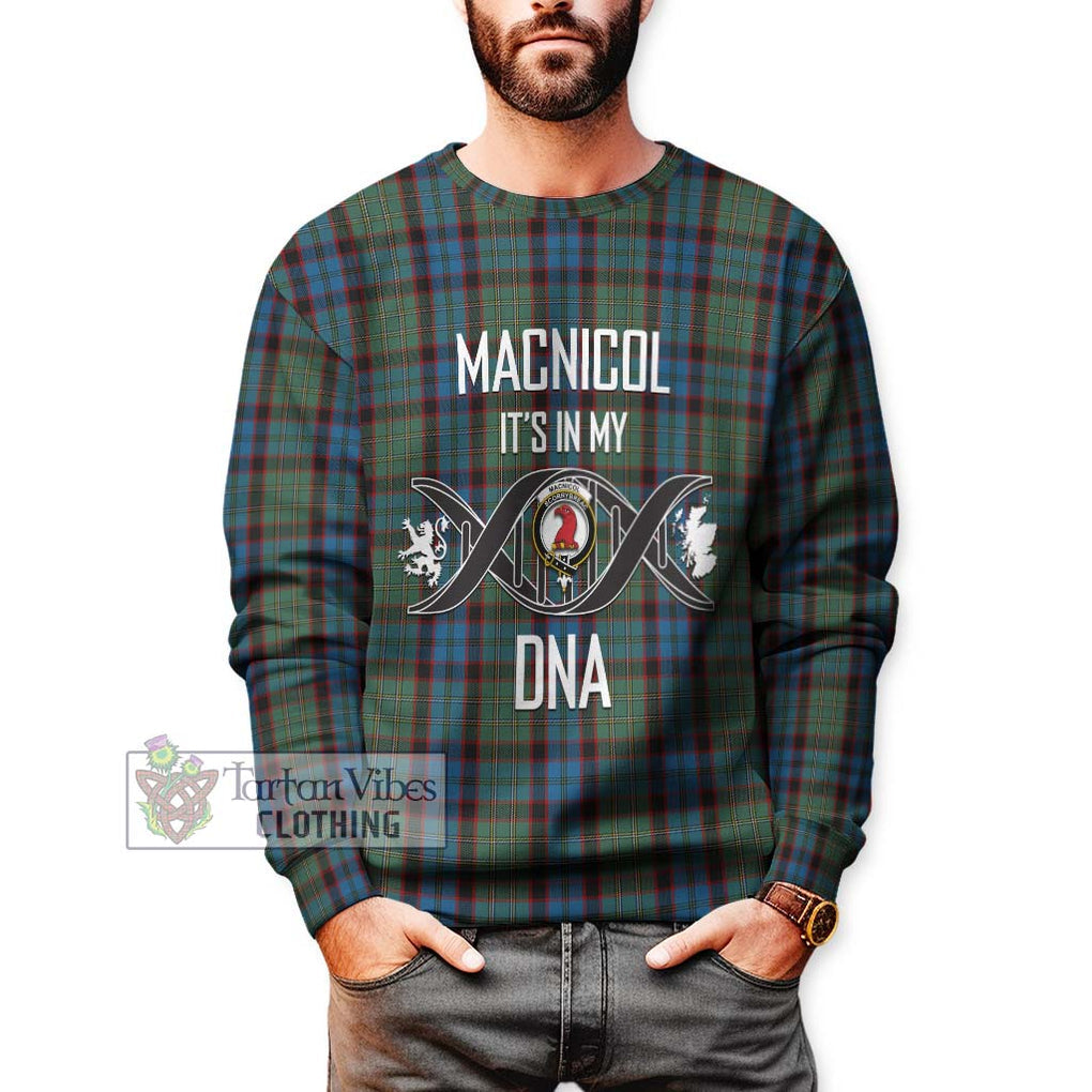 MacNicol Hunting Tartan Sweatshirt with Family Crest DNA In Me Style Unisex - Tartanvibesclothing Shop