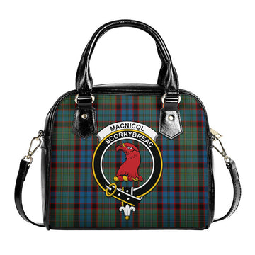 MacNicol Hunting Tartan Shoulder Handbags with Family Crest