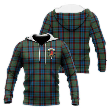 MacNicol Hunting Tartan Knitted Hoodie with Family Crest