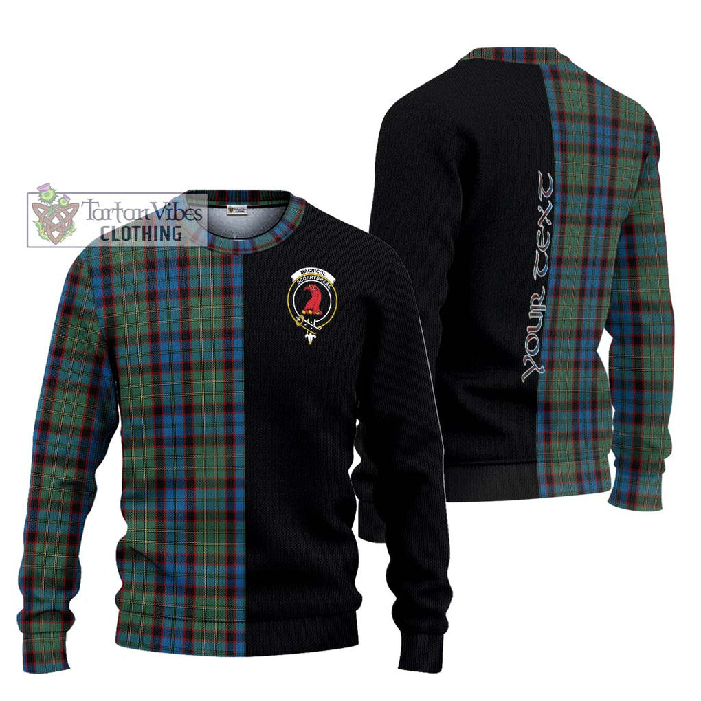 MacNicol Hunting Tartan Knitted Sweater with Family Crest and Half Of Me Style Unisex - Tartanvibesclothing Shop