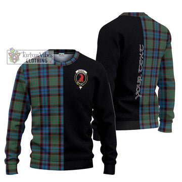 MacNicol Hunting Tartan Ugly Sweater with Family Crest and Half Of Me Style