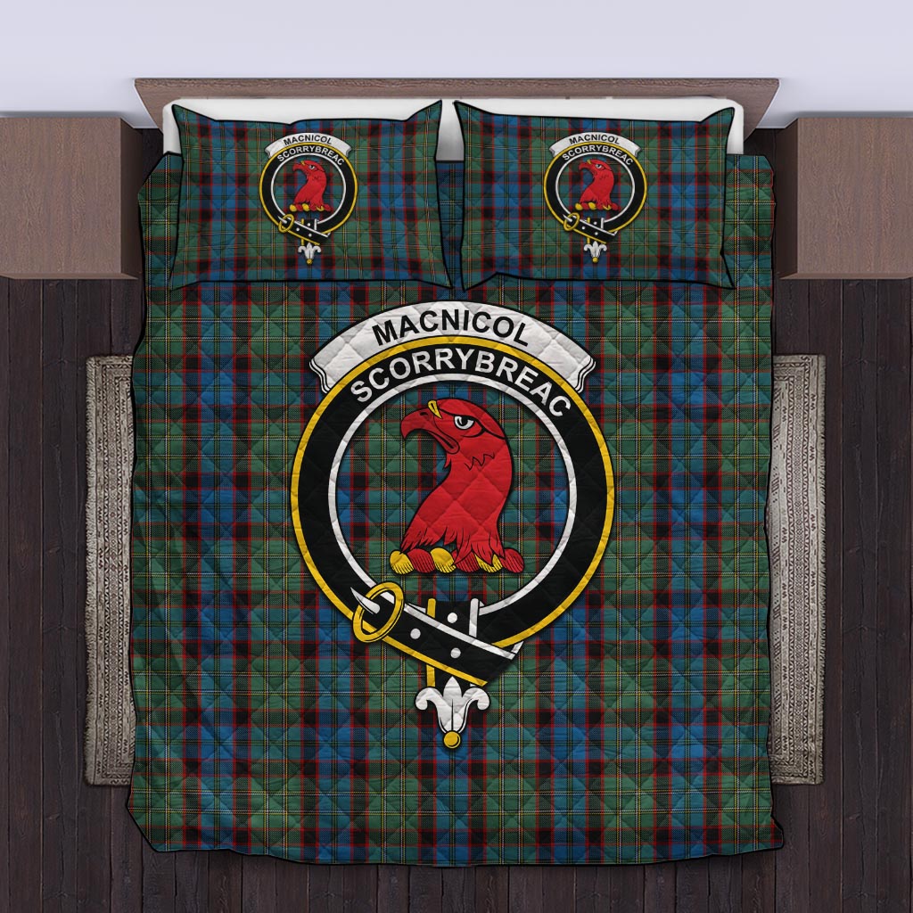 MacNicol Hunting Tartan Quilt Bed Set with Family Crest Twin - Tartan Vibes Clothing